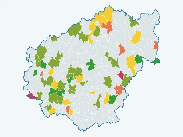 Carte de la satisfaction des habitants dans la Corrèze (19)
