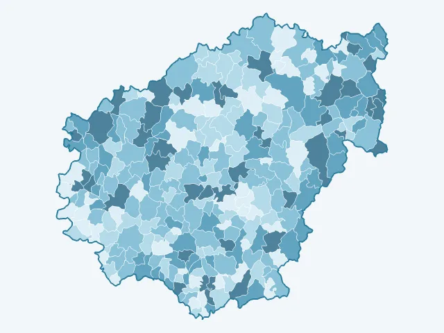 Carte des logements vacants dans la Corrèze (19)