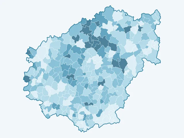 Carte du vote Fabien Roussel dans la Corrèze (19)