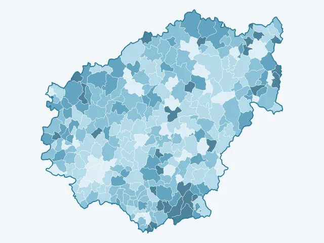 Carte du vote Jean Lassalle dans la Corrèze (19)