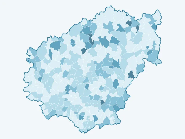 Carte du vote Nathalie Arthaud dans la Corrèze (19)
