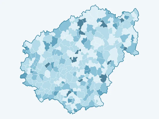 Carte du vote Nicolas Dupont-Aignan dans la Corrèze (19)