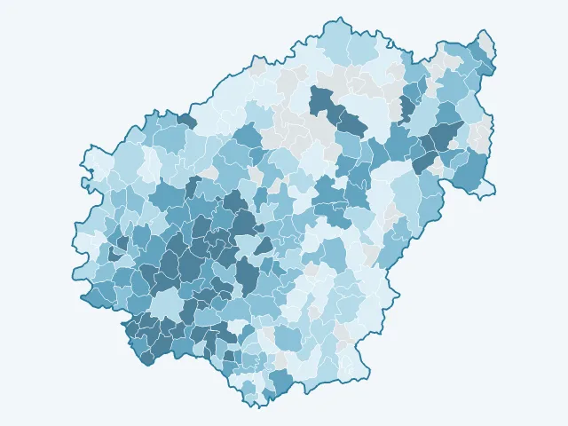 Carte du revenu moyen dans la Corrèze (19)
