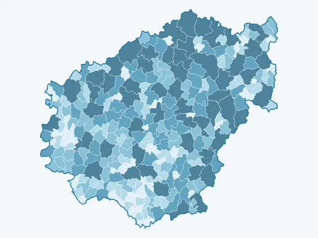 Carte de la superficie dans la Corrèze (19)