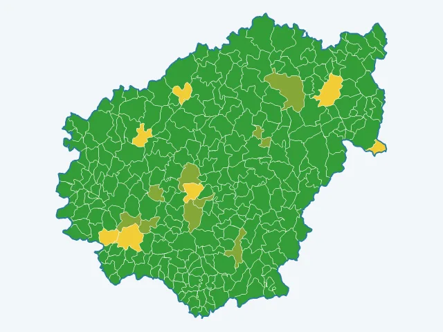 Carte de l'indice de tranquillité dans la Corrèze (19)