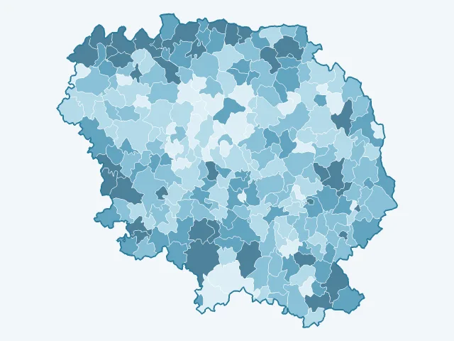 Carte de l'âge moyen dans la Creuse (23)
