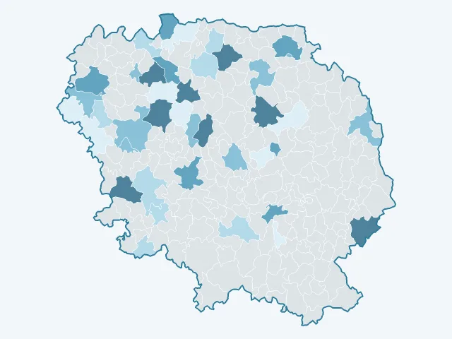Carte de l'évolution des prix immobiliers dans la Creuse (23)