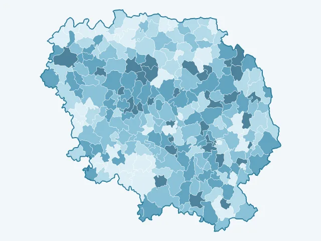 Carte de la population active dans la Creuse (23)