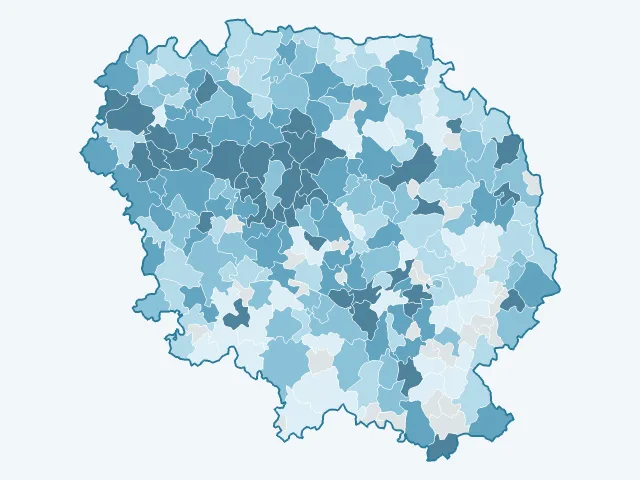 Carte du revenu moyen dans la Creuse (23)