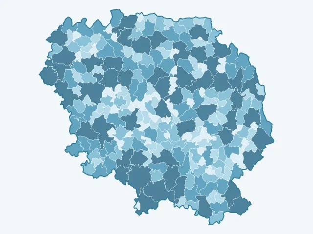 Carte de la superficie dans la Creuse (23)