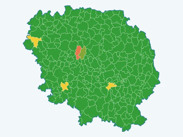 Carte de l'indice de tranquillité dans la Creuse (23)