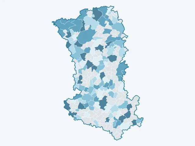 Carte de l'évolution des prix immobiliers dans les Deux-Sèvres (79)