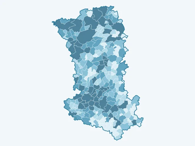 Carte du nombre d'habitants dans les Deux-Sèvres (79)