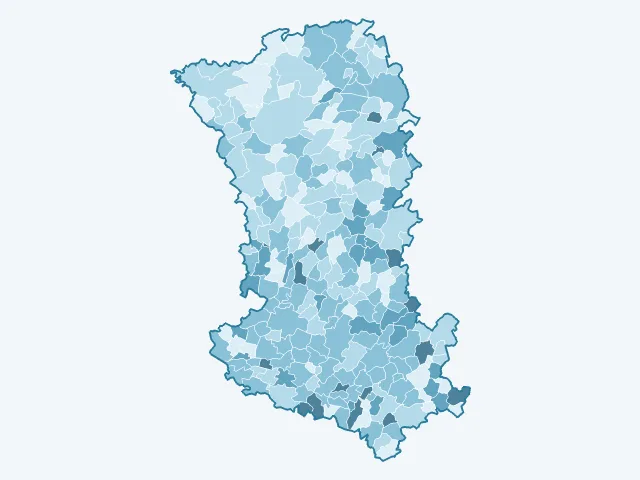 Carte du vote Fabien Roussel dans les Deux-Sèvres (79)