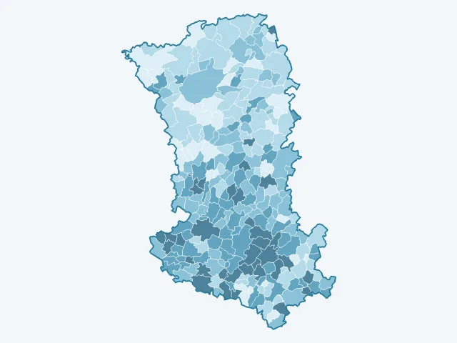 Carte du vote Jean-Luc Mélenchon dans les Deux-Sèvres (79)