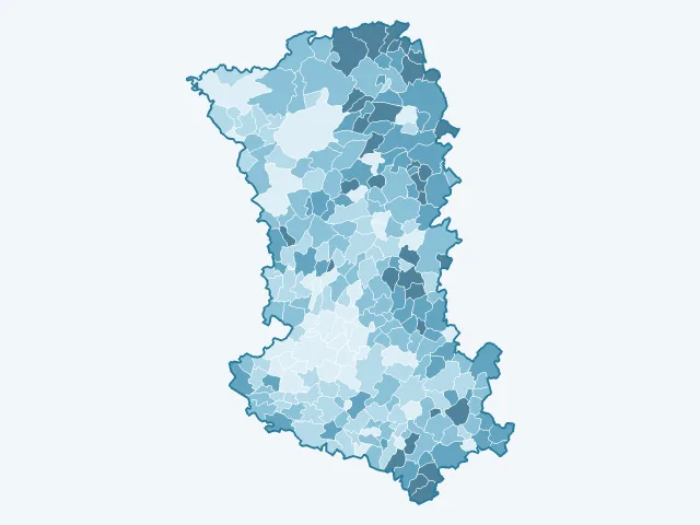 Carte du vote Marine Le Pen dans les Deux-Sèvres (79)