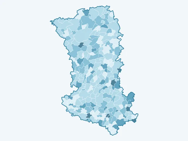 Carte du vote Nathalie Arthaud dans les Deux-Sèvres (79)