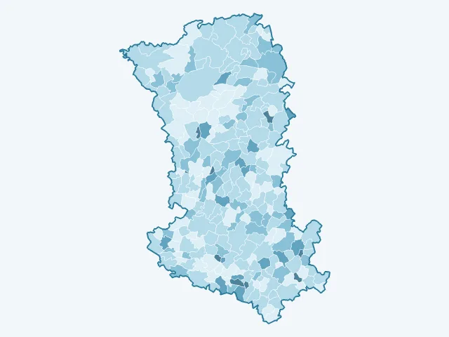 Carte du vote Philippe Poutou dans les Deux-Sèvres (79)