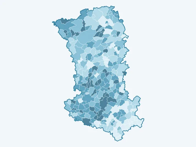 Carte de la population active dans les Deux-Sèvres (79)