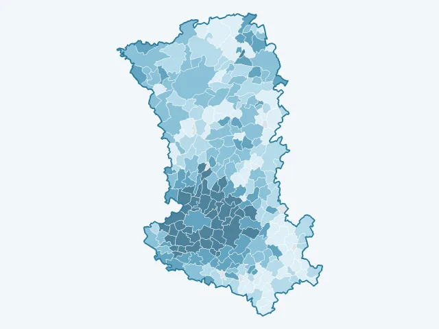 Carte du revenu moyen dans les Deux-Sèvres (79)