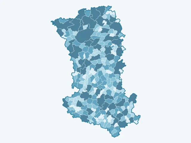 Carte de la superficie dans les Deux-Sèvres (79)