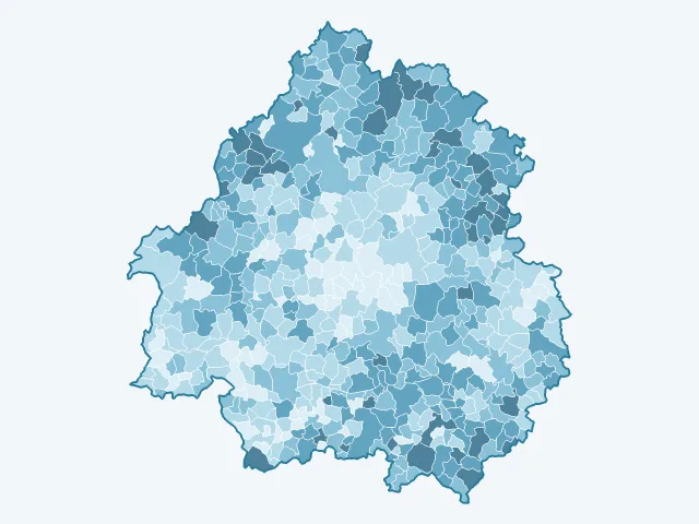 Carte de l'âge moyen dans la Dordogne (24)
