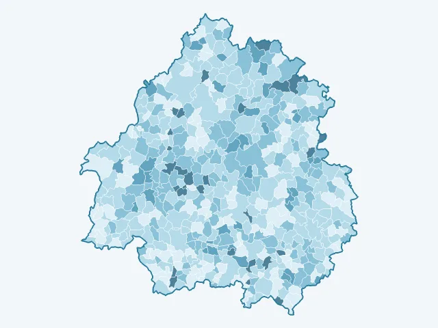 Carte du vote Fabien Roussel dans la Dordogne (24)