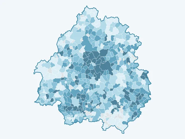 Carte du revenu moyen dans la Dordogne (24)