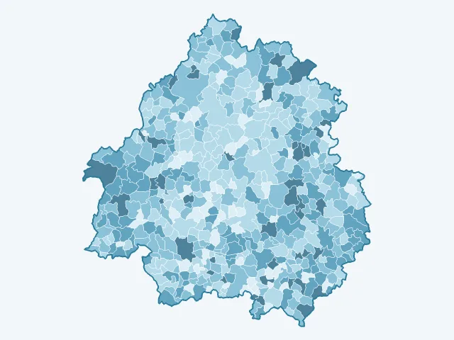 Carte du taux de chômage dans la Dordogne (24)