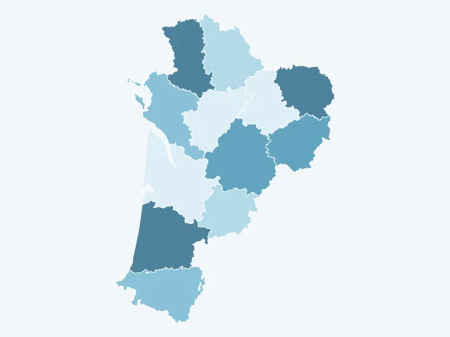 Carte de l'évolution des prix immobiliers en Nouvelle-Aquitaine
