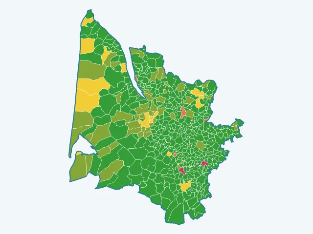 Carte des agressions physiques et sexuelles dans la Gironde (33)