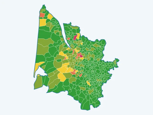 Carte des cambriolages dans la Gironde (33)