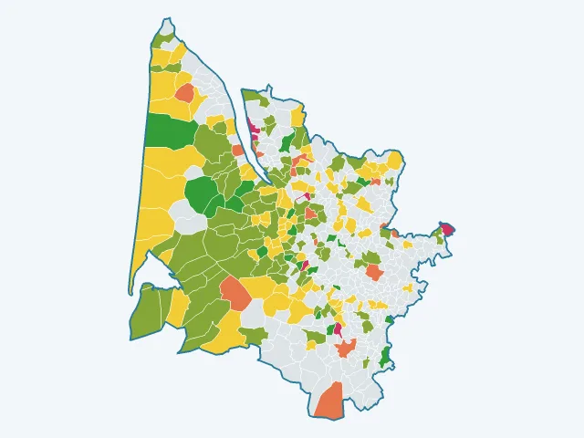 Carte de la satisfaction des habitants dans la Gironde (33)