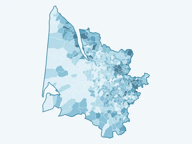 Carte des logements vacants dans la Gironde (33)