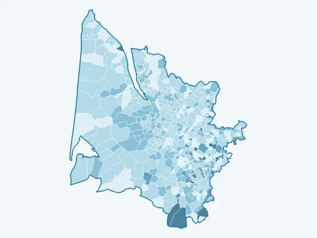 Carte du vote Anne Hidalgo dans la Gironde (33)