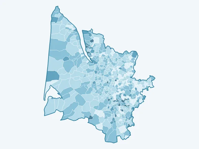 Carte du vote Fabien Roussel dans la Gironde (33)