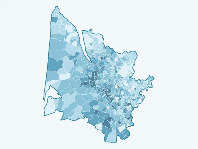 Carte du vote Jean-Luc Mélenchon dans la Gironde (33)
