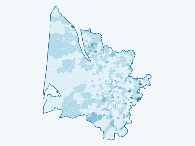 Carte du vote Nathalie Arthaud dans la Gironde (33)
