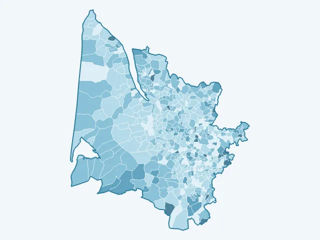 Carte du vote Nicolas Dupont-Aignan dans la Gironde (33)
