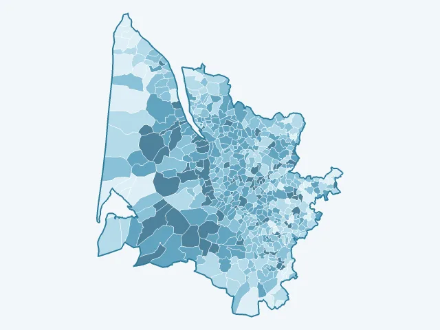 Carte de la population active dans la Gironde (33)