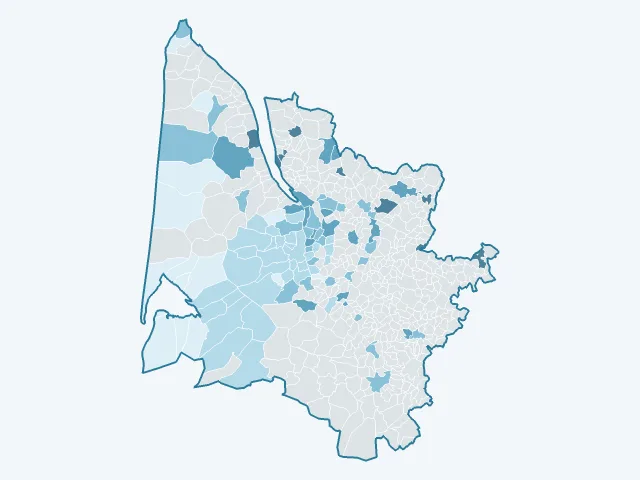 Carte du rendement locatif dans la Gironde (33)