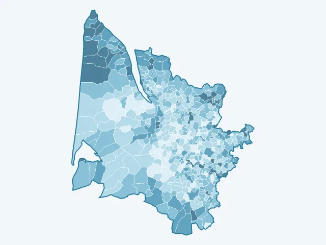 Carte du taux de chômage dans la Gironde (33)