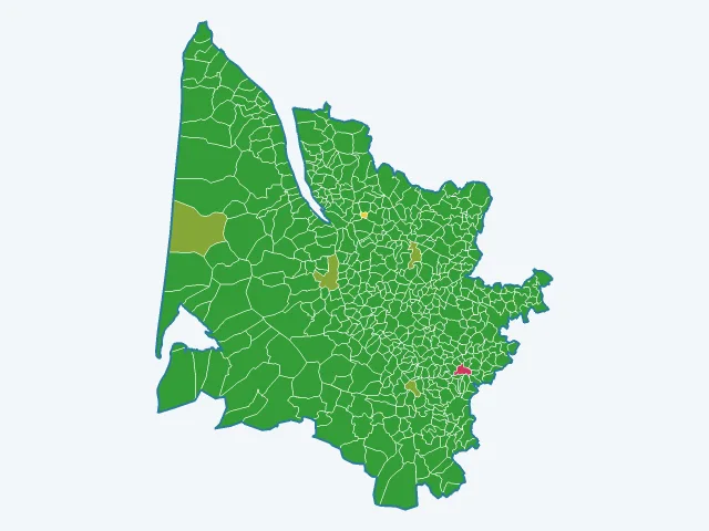 Carte des infractions liées aux stupéfiants dans la Gironde (33)