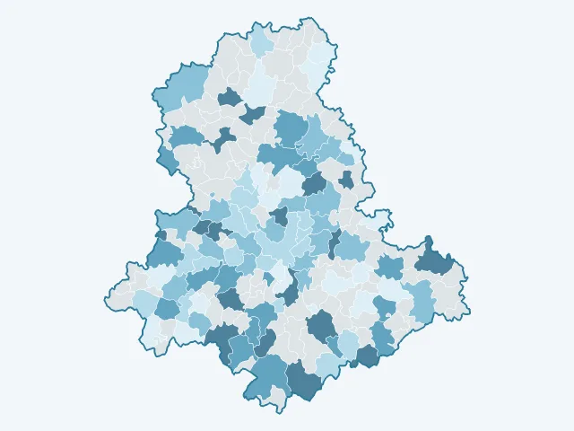 Carte de l'évolution des prix immobiliers dans la Haute-Vienne (87)