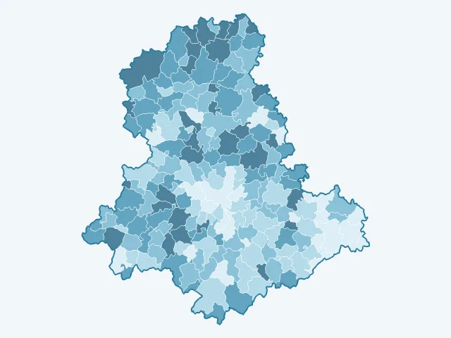 Carte du vote Marine Le Pen dans la Haute-Vienne (87)