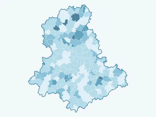 Carte du vote Nathalie Arthaud dans la Haute-Vienne (87)
