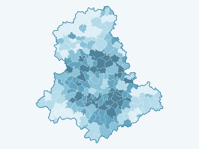 Carte de la population active dans la Haute-Vienne (87)