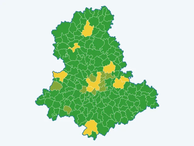 Carte de l'indice de tranquillité dans la Haute-Vienne (87)