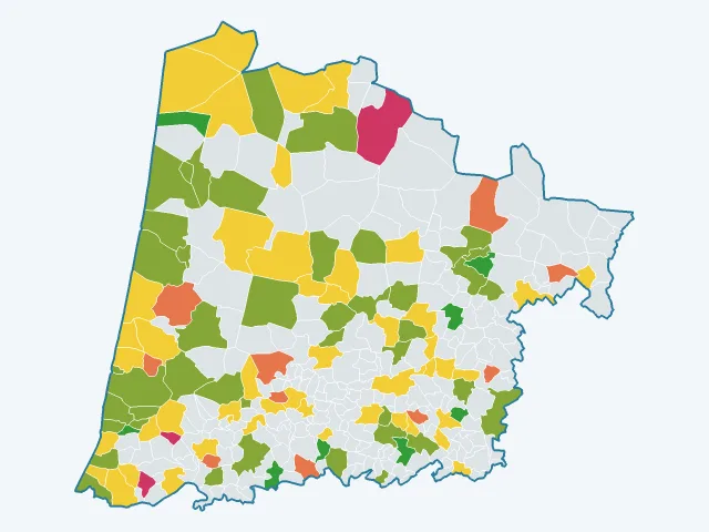 Carte de la satisfaction des habitants dans les Landes (40)