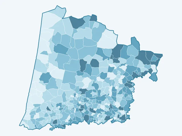 Carte des logements vacants dans les Landes (40)